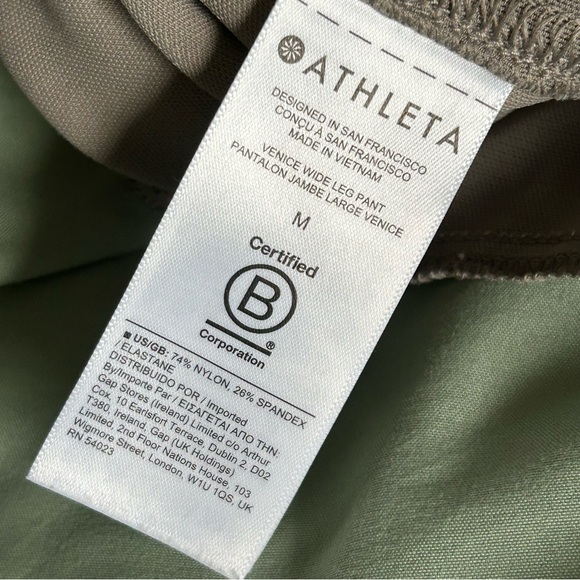 🩷ATHLETA VENICE WIDE LEG HIGH WAISTED HIGH RISE BEIGE NEUTRAL PANT SIZE MEDIUM - Picture 13 of 13